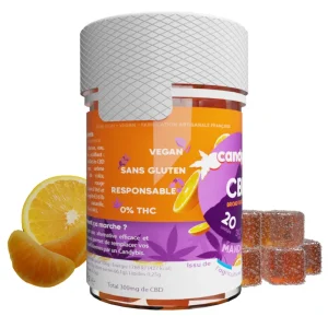 bonbon au cbd saveur mandarine fabrication française, artisanale et vegan candybis